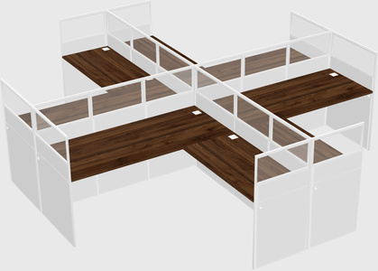 Shared l-shaped cubicles