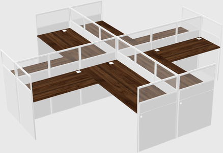 Shared l-shaped cubicles