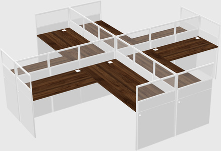 Shared l-shaped cubicles