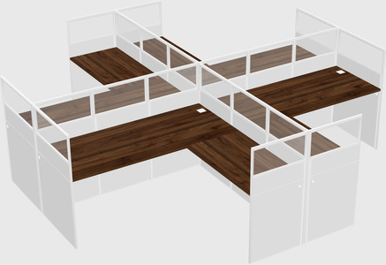 Shared l-shaped cubicles