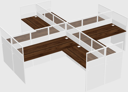 Shared l-shaped cubicles