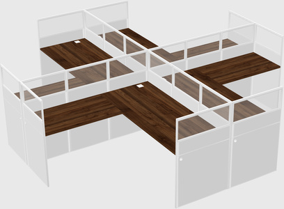 Shared l-shaped cubicles