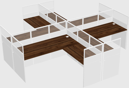 Shared l-shaped cubicles