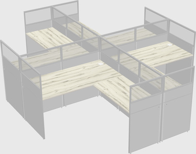 Shared l-shaped cubicles