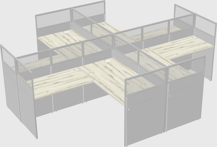 Shared l-shaped cubicles