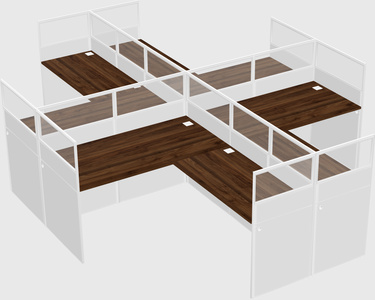 Shared l-shaped cubicles