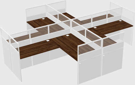 Shared l-shaped cubicles