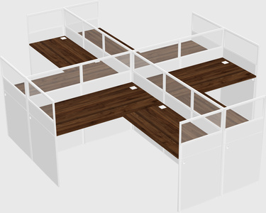 Shared l-shaped cubicles