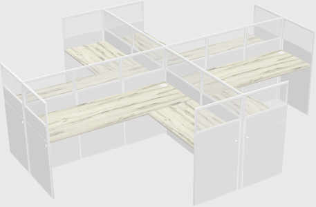 Shared l-shaped cubicles