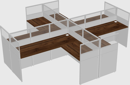 Shared l-shaped cubicles