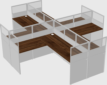 Shared l-shaped cubicles