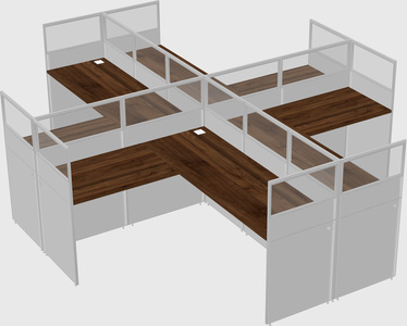Shared l-shaped cubicles