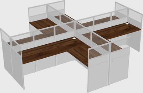 Shared l-shaped cubicles