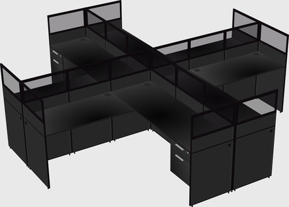 Shared l-shaped cubicles