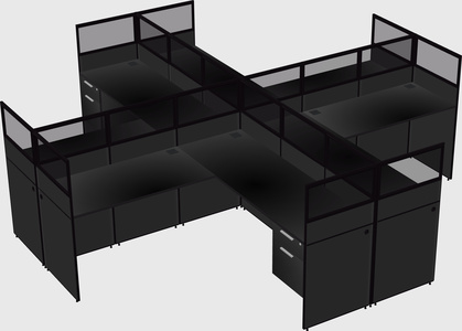 Shared l-shaped cubicles