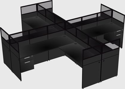 Shared l-shaped cubicles