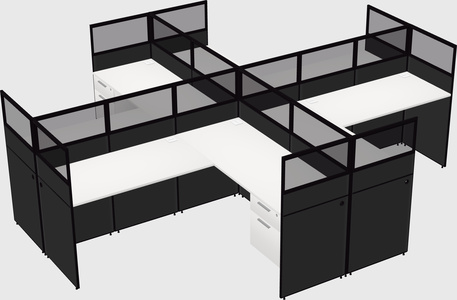 Shared l-shaped cubicles