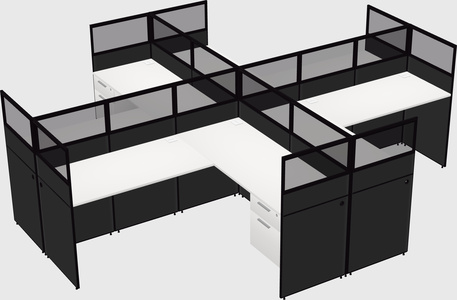 Shared l-shaped cubicles
