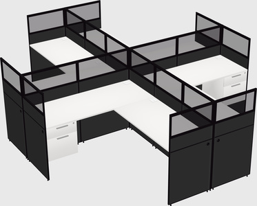 Shared l-shaped cubicles