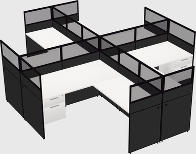 Shared l-shaped cubicles