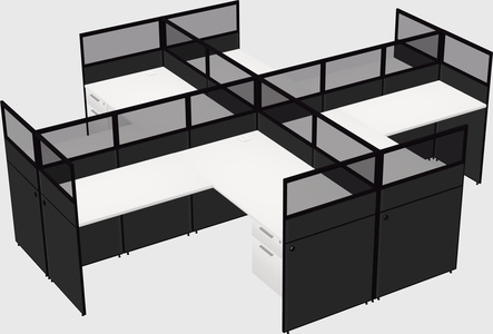 Shared l-shaped cubicles