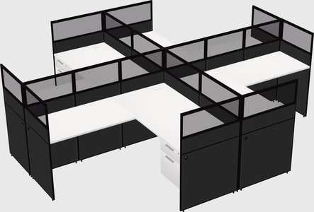 Shared l-shaped cubicles