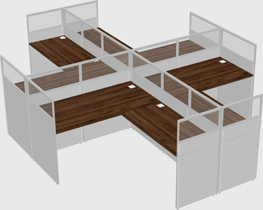 Shared l-shaped cubicles