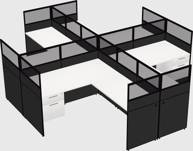 Shared l-shaped cubicles