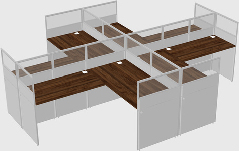 Shared l-shaped cubicles