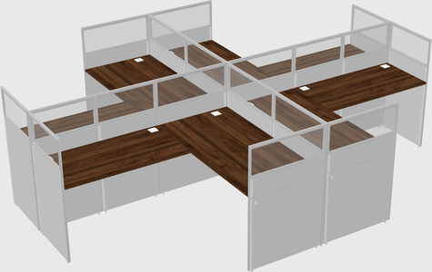 Shared l-shaped cubicles