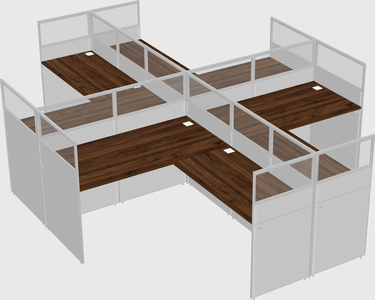 Shared l-shaped cubicles