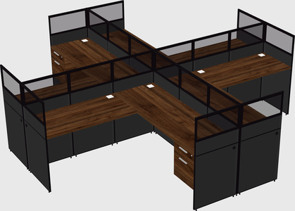 Shared l-shaped cubicles