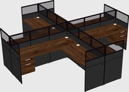 Shared l-shaped cubicles