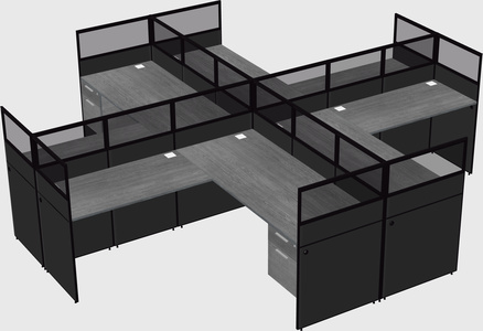 Shared l-shaped cubicles