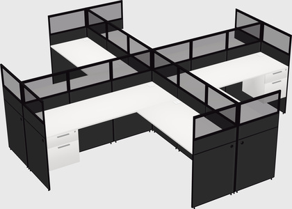 Shared l-shaped cubicles