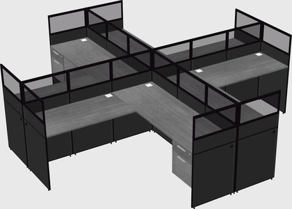 Shared l-shaped cubicles