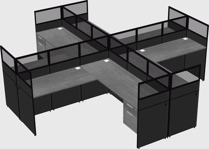 Shared l-shaped cubicles