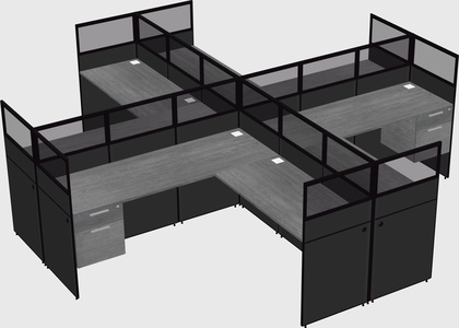 Shared l-shaped cubicles