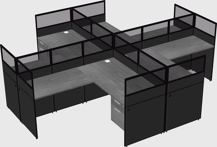 Shared l-shaped cubicles