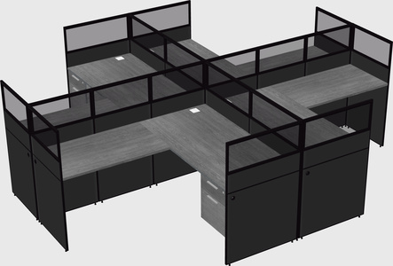 Shared l-shaped cubicles