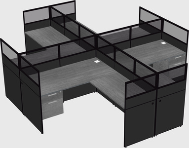 Shared l-shaped cubicles