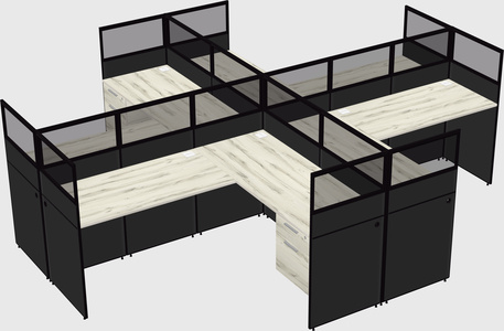 Shared l-shaped cubicles