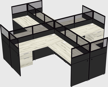 Shared l-shaped cubicles