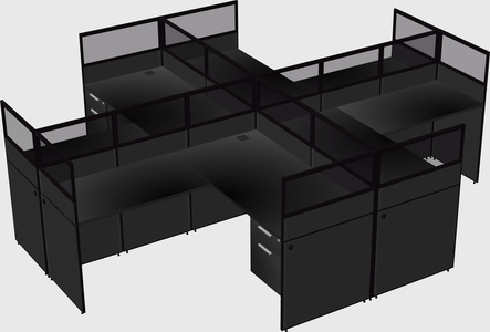 Shared l-shaped cubicles