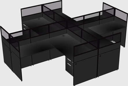 Shared l-shaped cubicles