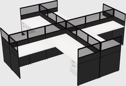 Shared l-shaped cubicles