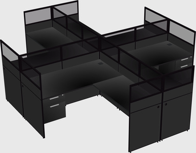 Shared l-shaped cubicles
