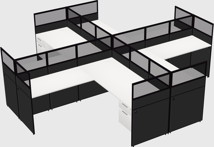 Shared l-shaped cubicles