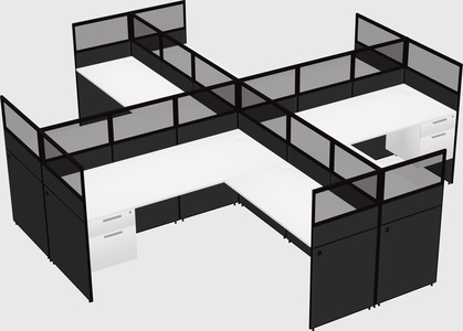 Shared l-shaped cubicles