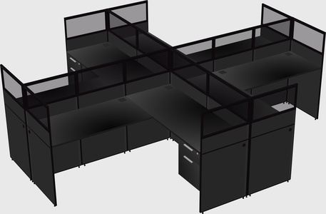 Shared l-shaped cubicles